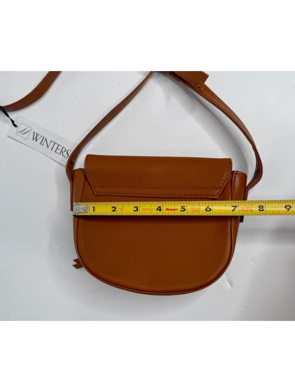 J.J. Winters Cognac Brown Saddle Crossbody Bag Gold Hardware NWT